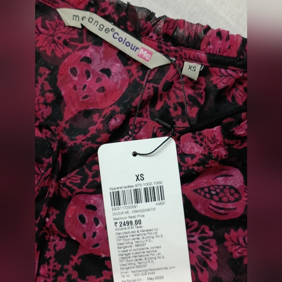 Melange Black & Red Floral Print A-Line Black Detachable Spaghetti Ethnic Dress - Picture 8 of 11